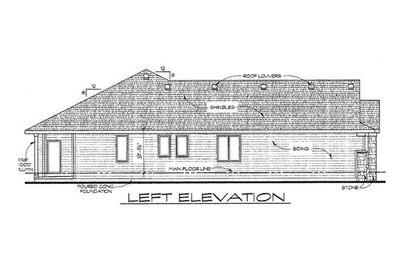 Exterior - Other Elevation for Traditional House Plan #20-2109 - 3 bed, 2 bath