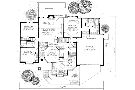 Floor Plan - Main Floor for Traditional House Plan #312-405 - 3 bed, 2.5 bath