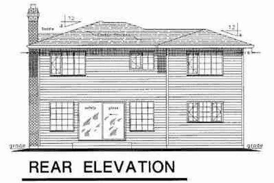 Exterior - Rear Elevation for Traditional House Plan #18-9039 - 4 bed, 2.5 bath