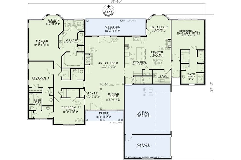 Home Plan - Floor Plan - Main Floor for European House Plan #17-2193 - 4 bed, 3.5 bath