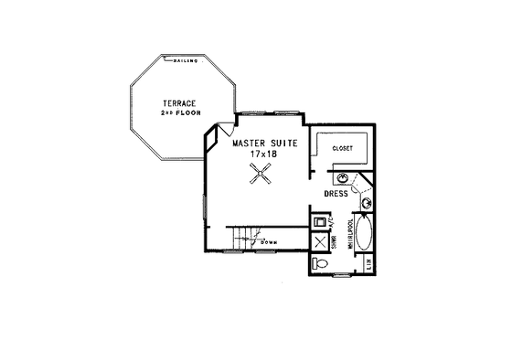 Floor Plan - Upper Floor House Plan #14-213 - 3 bed, 2 bath