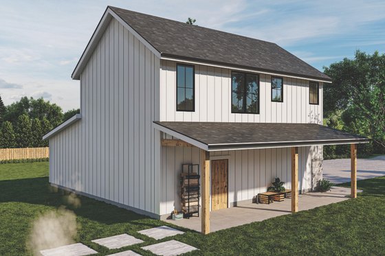 Exterior - Rear Elevation for Modern House Plan #455-285 - 1 bed, 1 bath