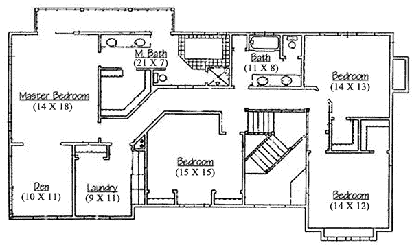 House Plan Design - Country Floor Plan - Upper Floor Plan #5-199
