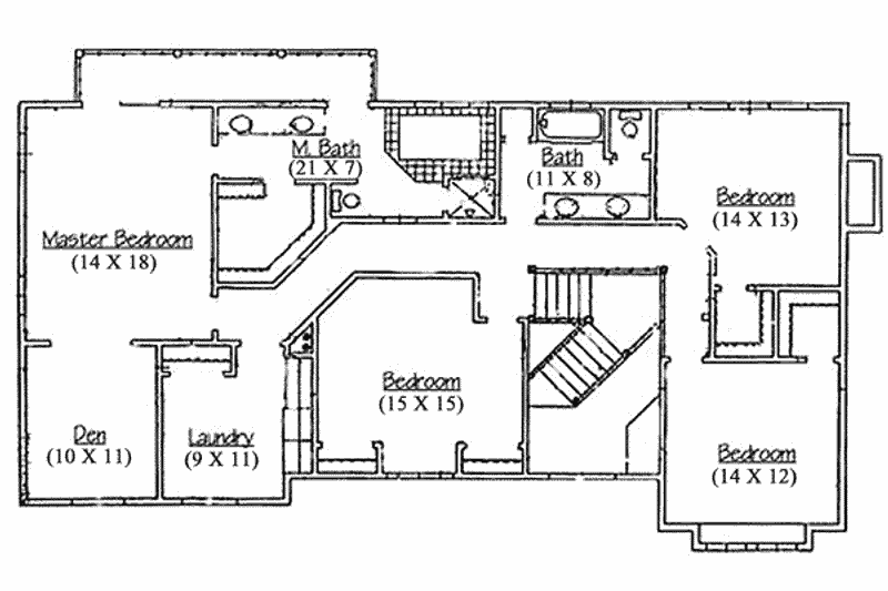 Dream House Plan - Floor Plan - Upper Floor for Country House Plan #5-199 - 5 bed, 2.5 bath