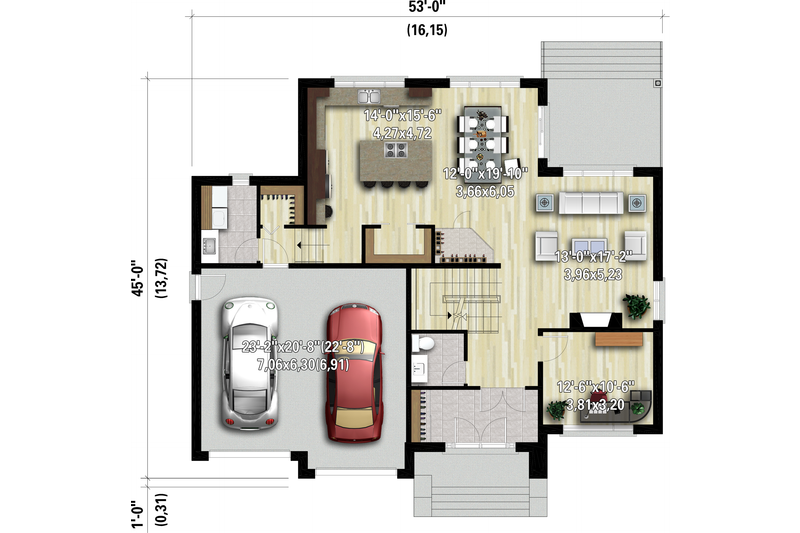 Dream House Plan - Floor Plan - Main Floor for Contemporary House Plan #25-4910 - 4 bed, 2.5 bath