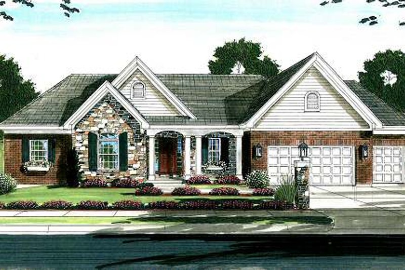 Dream House Plan - Cottage Exterior - Front Elevation Plan #46-402
