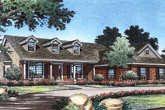 Exterior - Front Elevation for Country House Plan #417-176 - 3 bed, 2 bath