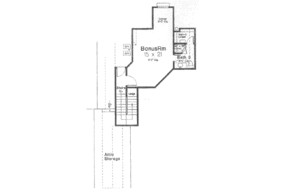 Floor Plan - Other Floor for European House Plan #310-372 - 3 bed, 3 bath