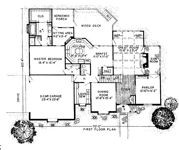 Floor Plan - Main Floor for Tudor House Plan #312-775 - 4 bed, 3.5 bath