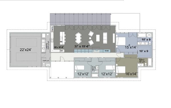 Ranch Floor Plan - Main Floor Plan #445-2