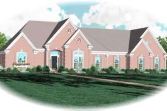 Exterior - Front Elevation for European House Plan #81-1177 - 4 bed, 3 bath