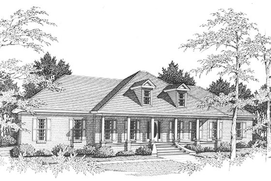 Exterior - Front Elevation for Colonial House Plan #10-110 - 3 bed, 2.5 bath