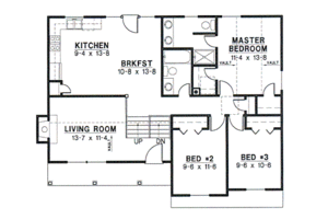 Floor Plan - Upper Floor for Traditional House Plan #67-656 - 3 bed, 2 bath