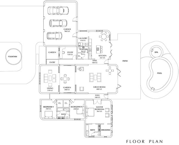 Architectural House Design - Contemporary Floor Plan - Main Floor Plan #535-8