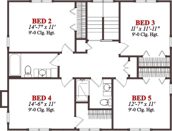 Cabin Floor Plan - Upper Floor Plan #63-303