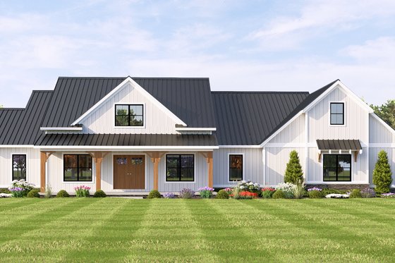 Exterior - Front Elevation 4 for Farmhouse House Plan #1064-122 - 3 bed, 2.5 bath