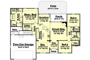 Floor Plan - Main Floor for European House Plan #430-43 - 3 bed, 2 bath