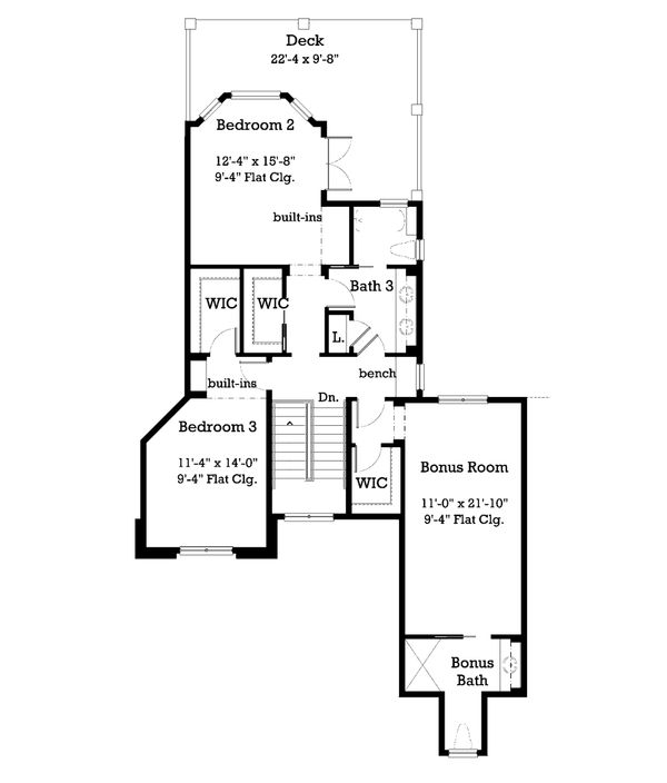 Architectural House Design - Traditional Floor Plan - Upper Floor Plan #930-11