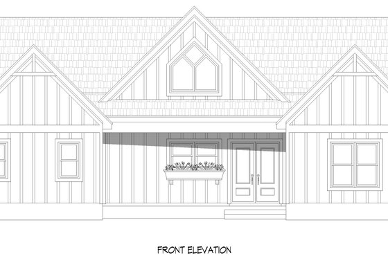 Exterior - Front Elevation 1 for Country House Plan #932-1350 - 3 bed, 2 bath