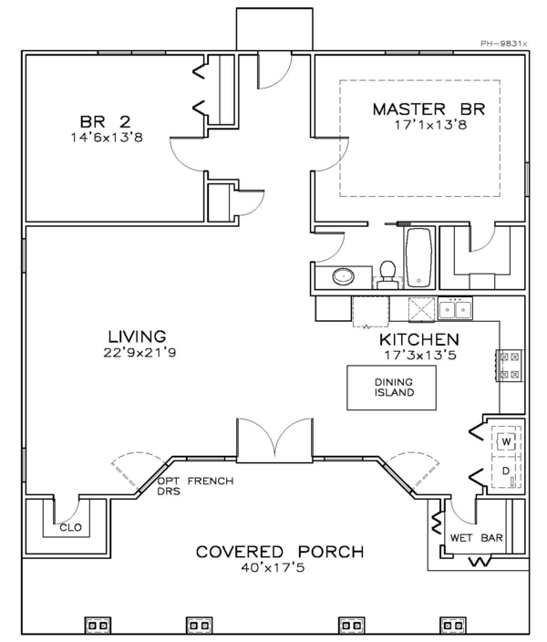 Architectural House Design - Cottage Floor Plan - Main Floor Plan #8-220