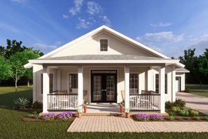 Cottage Exterior - Front Elevation Plan #513-2198
