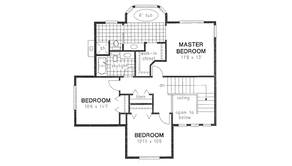 House Plan Design - Traditional Floor Plan - Upper Floor Plan #18-8945