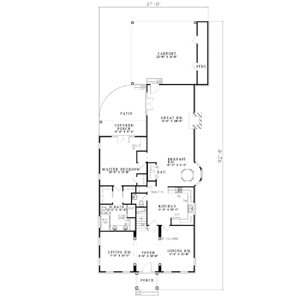 Home Plan - Southern Floor Plan - Main Floor Plan #17-203