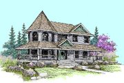 Victorian Style House Plan - 3 Beds 4 Baths 3344 Sq/Ft Plan #60-459 
