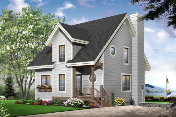 Exterior - Front Elevation 4 for Traditional House Plan #23-663 - 3 bed, 1.5 bath