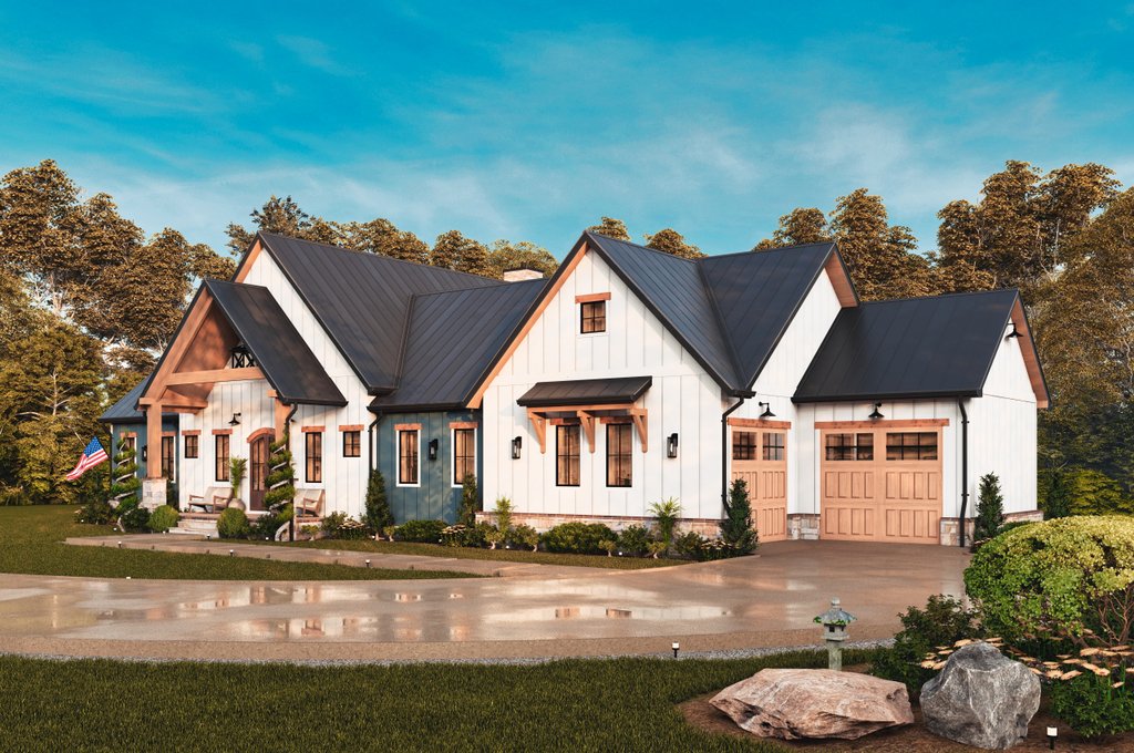 Exterior - Front Elevation 14 for Farmhouse House Plan #54-680 - 3 bed, 2 bath