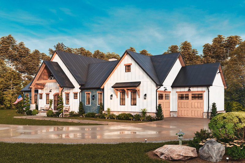 House Blueprint - Exterior - Front Elevation 14 for Farmhouse House Plan #54-680 - 3 bed, 2 bath