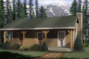 Architectural House Design - Cabin Exterior - Front Elevation Plan #22-127