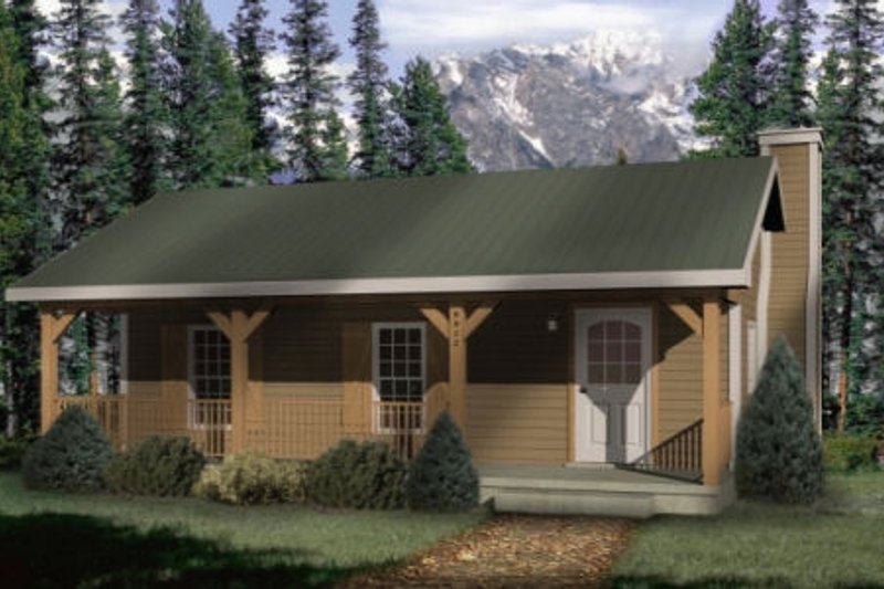 Cabin Style House Plan - 1 Beds 1 Baths 480 Sq/Ft Plan #22-127