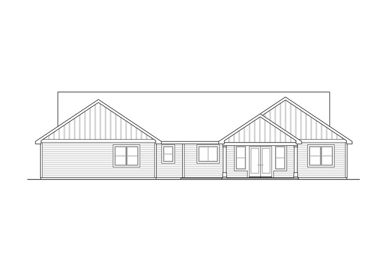 House Plan Design - Exterior - Rear Elevation for Ranch House Plan #124-1311 - 3 bed, 3.5 bath