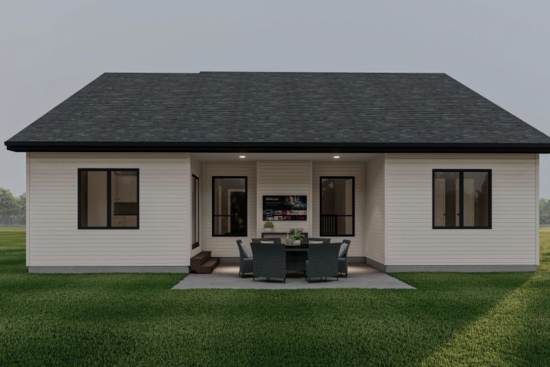 Architectural House Design - Exterior - Rear Elevation for Traditional House Plan #455-228 - 3 bed, 2 bath