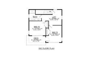 Floor Plan - Upper Floor for Modern House Plan #1064-283 - 2 bed, 1 bath