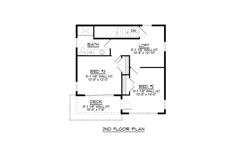 Architectural House Design - Floor Plan - Upper Floor for Modern House Plan #1064-283 - 2 bed, 1 bath