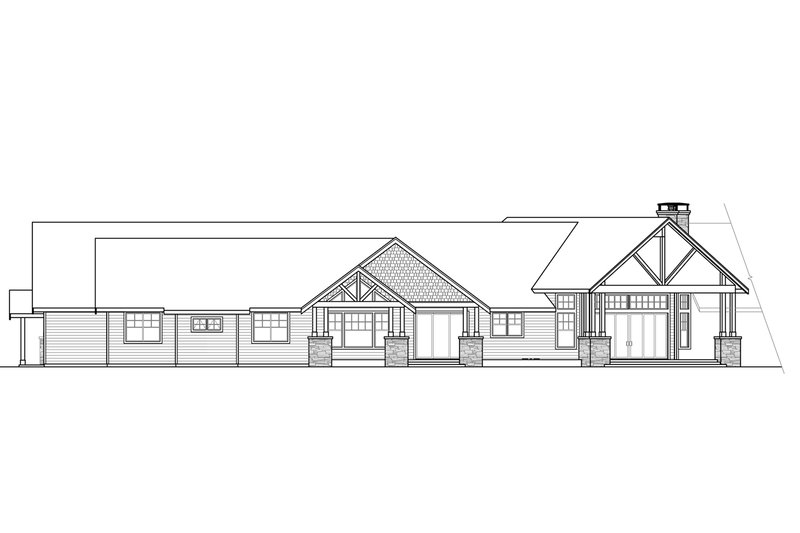 House Plan Design - Exterior - Rear Elevation 1 for Craftsman House Plan #124-1014 - 3 bed, 2.5 bath