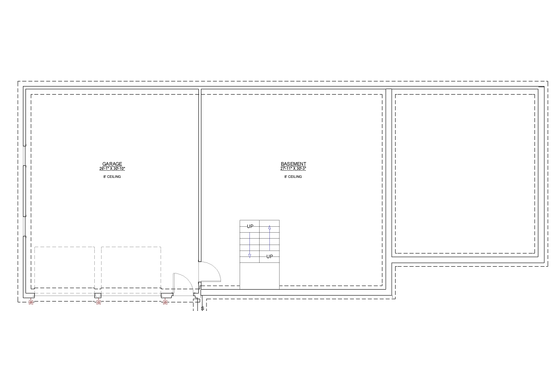 Floor Plan - Lower Floor for Contemporary House Plan #1109-25 - 3 bed, 2 bath