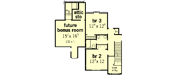 European Floor Plan - Upper Floor Plan #16-204