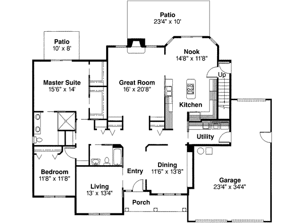 Dream House Plan - Traditional Floor Plan - Main Floor Plan #124-344