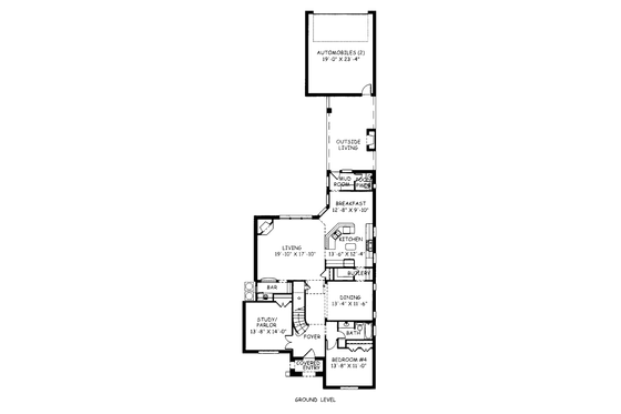 Floor Plan - Main Floor for European House Plan #141-348 - 4 bed, 3.5 bath