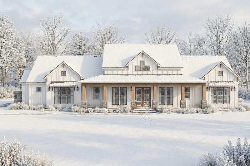 Architectural House Design - Farmhouse Exterior - Front Elevation Plan #923-458