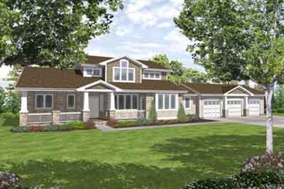 Exterior - Front Elevation for Country House Plan #50-238 - 4 bed, 2.5 bath