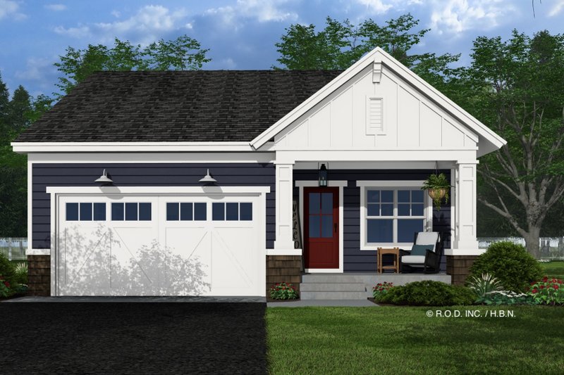 Architectural House Design - Exterior - Front Elevation 3 for Craftsman House Plan #51-1334 - 3 bed, 2 bath