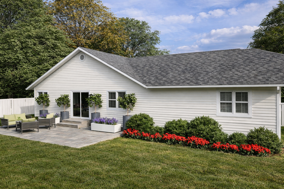 Exterior - Rear Elevation for Craftsman House Plan #1060-467 - 3 bed, 2.5 bath