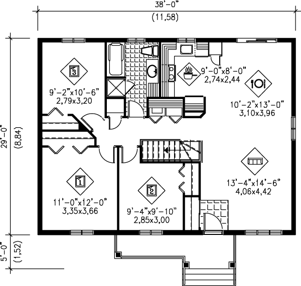 Cottage Floor Plan - Main Floor Plan #25-142