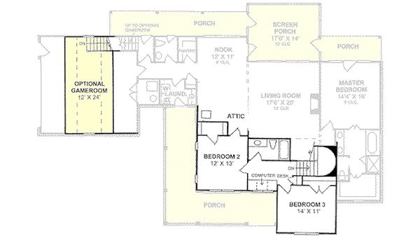 Farmhouse Floor Plan - Upper Floor Plan #20-239