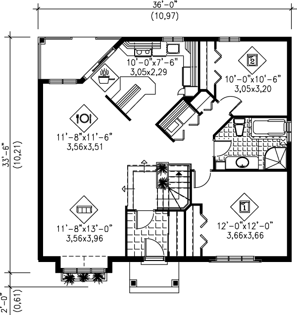 Cottage Floor Plan - Main Floor Plan #25-189