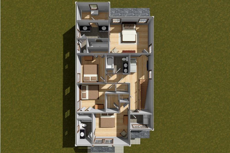 House Design - Floor Plan - Upper Floor 1 for Cottage House Plan #513-2320 - 4 bed, 3.5 bath